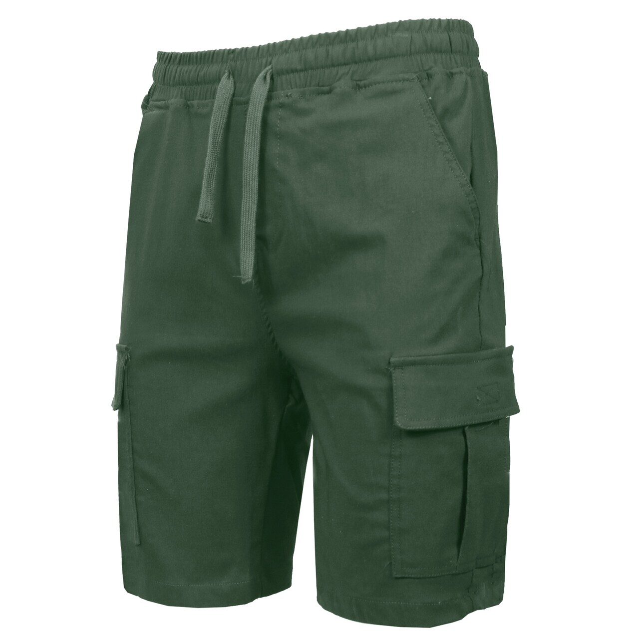 Men’s Flex Cargo Shorts with Elastic Waistband and Drawstring – Comfortable Fit with 6 Pockets and Stretch Fabric (S-2XL)